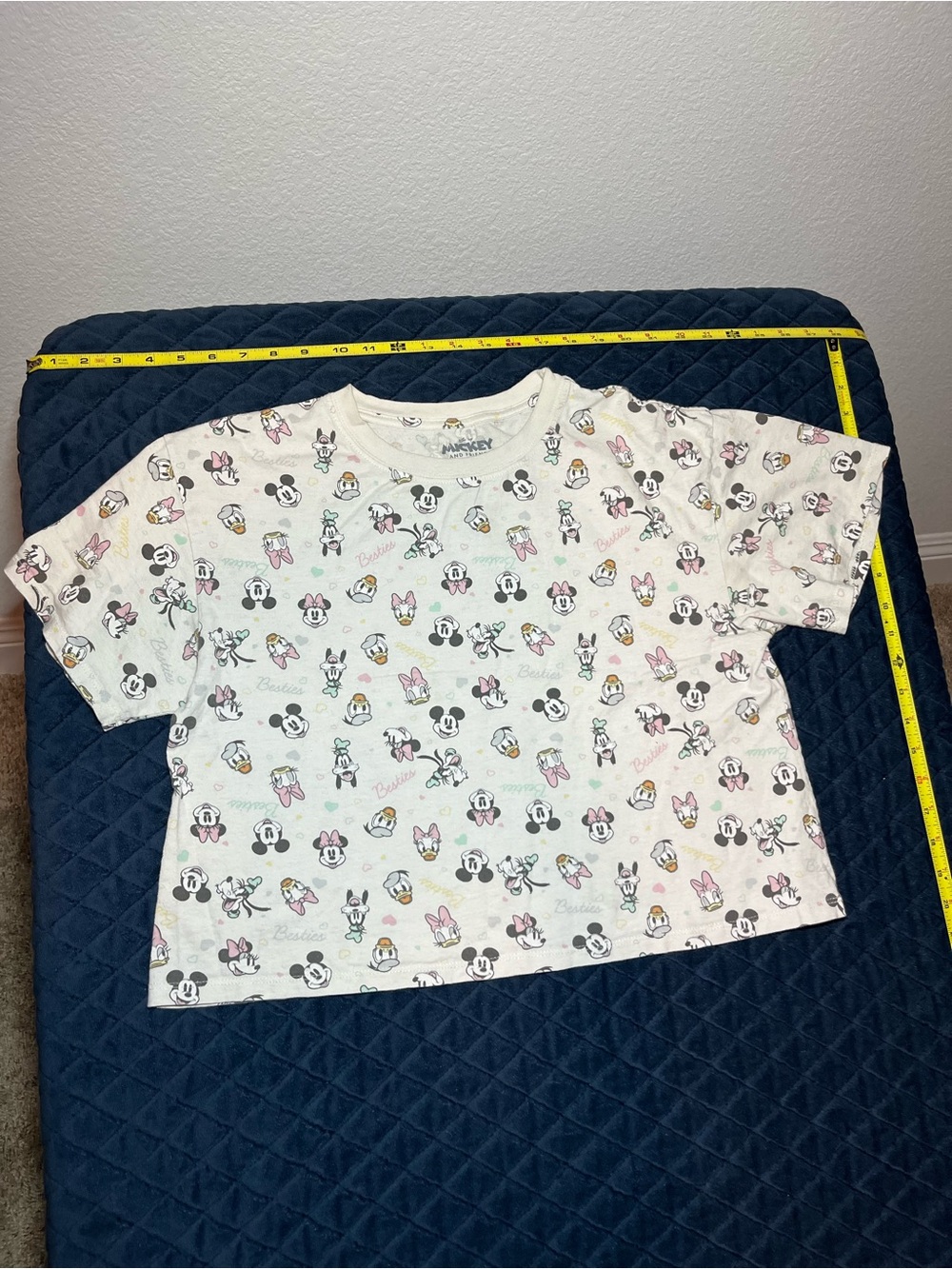 Disney White Short Sleeve Tee with Pastel Character Prints